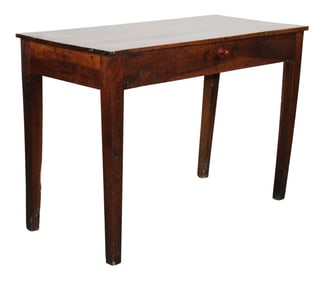 French side table desk on tapered legs with single drawer