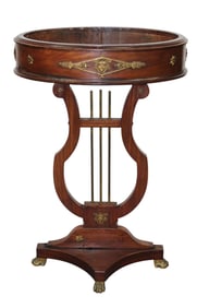 French Empire lyre base jardiniere with bronze mounts