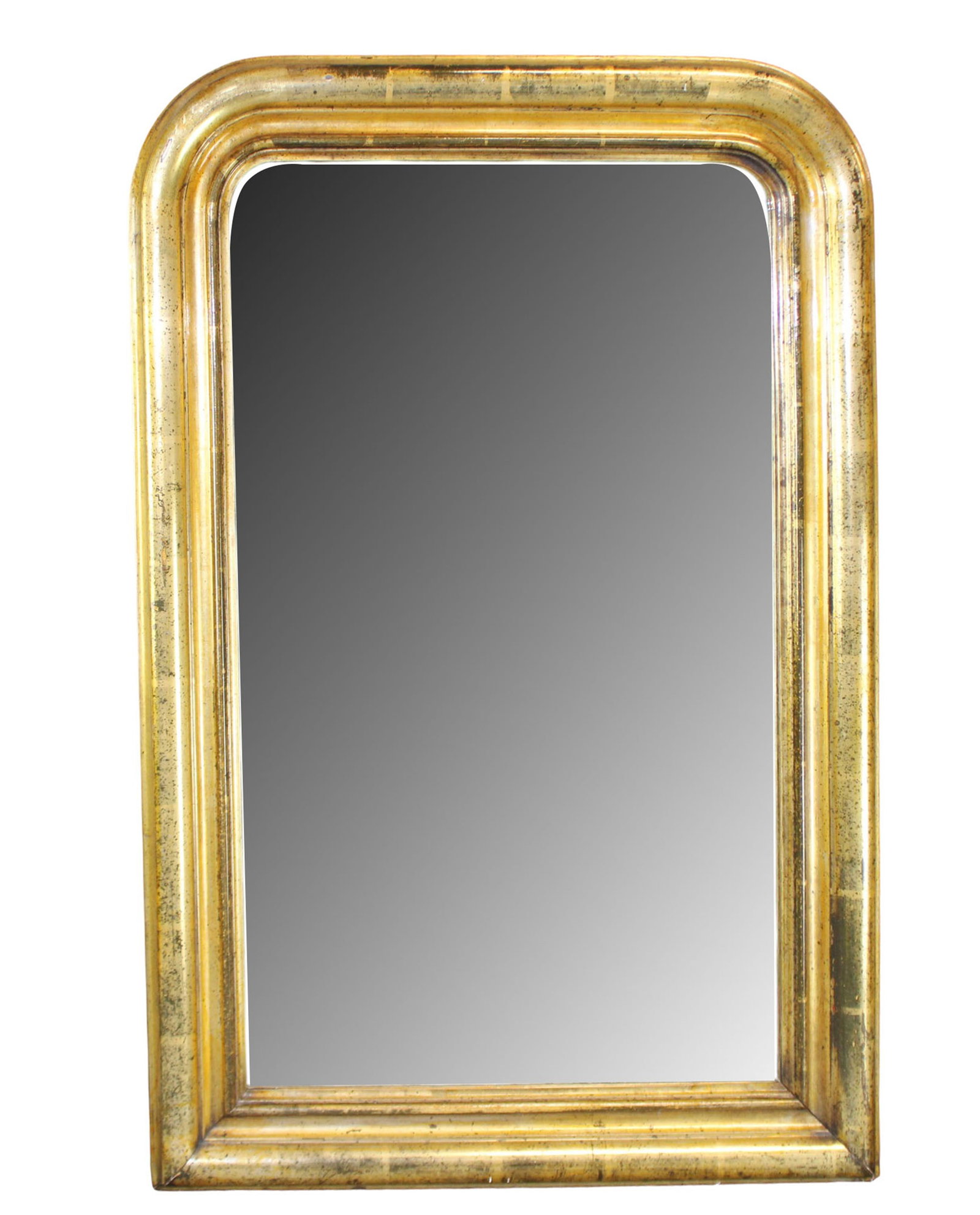 French Louis Philippe gold leaf mirror: French Louis Philippe gold leaf mirror. 32 1/4"h x 22"w. Weight: 11lbs