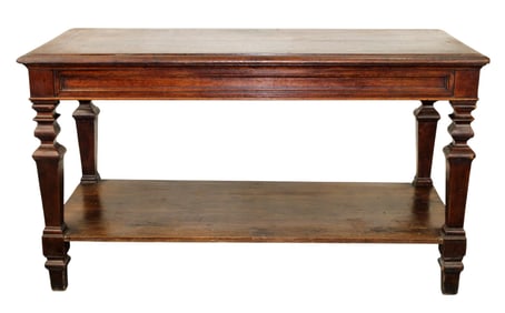 French petit drapers table island in oak