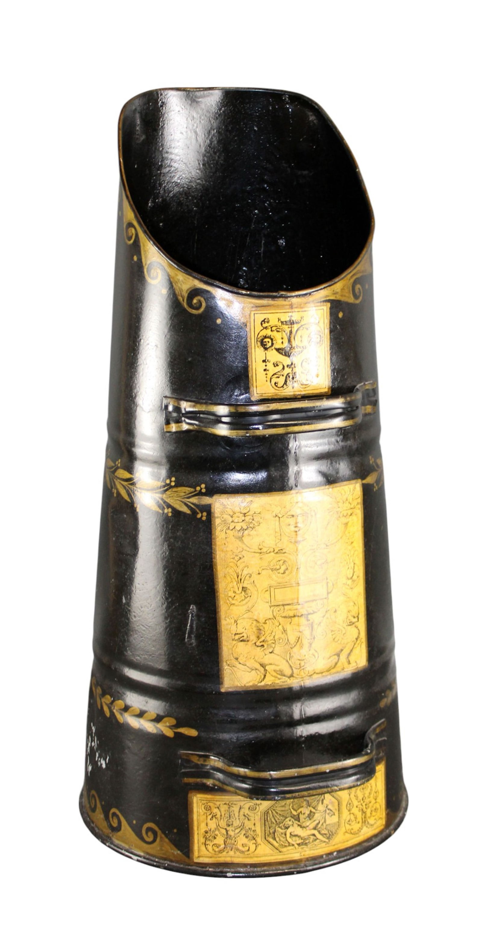 English tole coal scuttle with decoupage decoration (1 of 6)