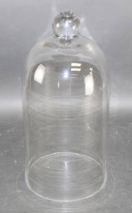 French glass cloche: French glass cloche. 16"h x 7 1/2" diam. Weight: 3 lbs.