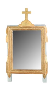 French Louis XVI style mirror with gilt cross