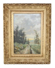 French oil on canvas painting landscape