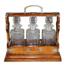 English ship captain's 3 bottle tantalus set