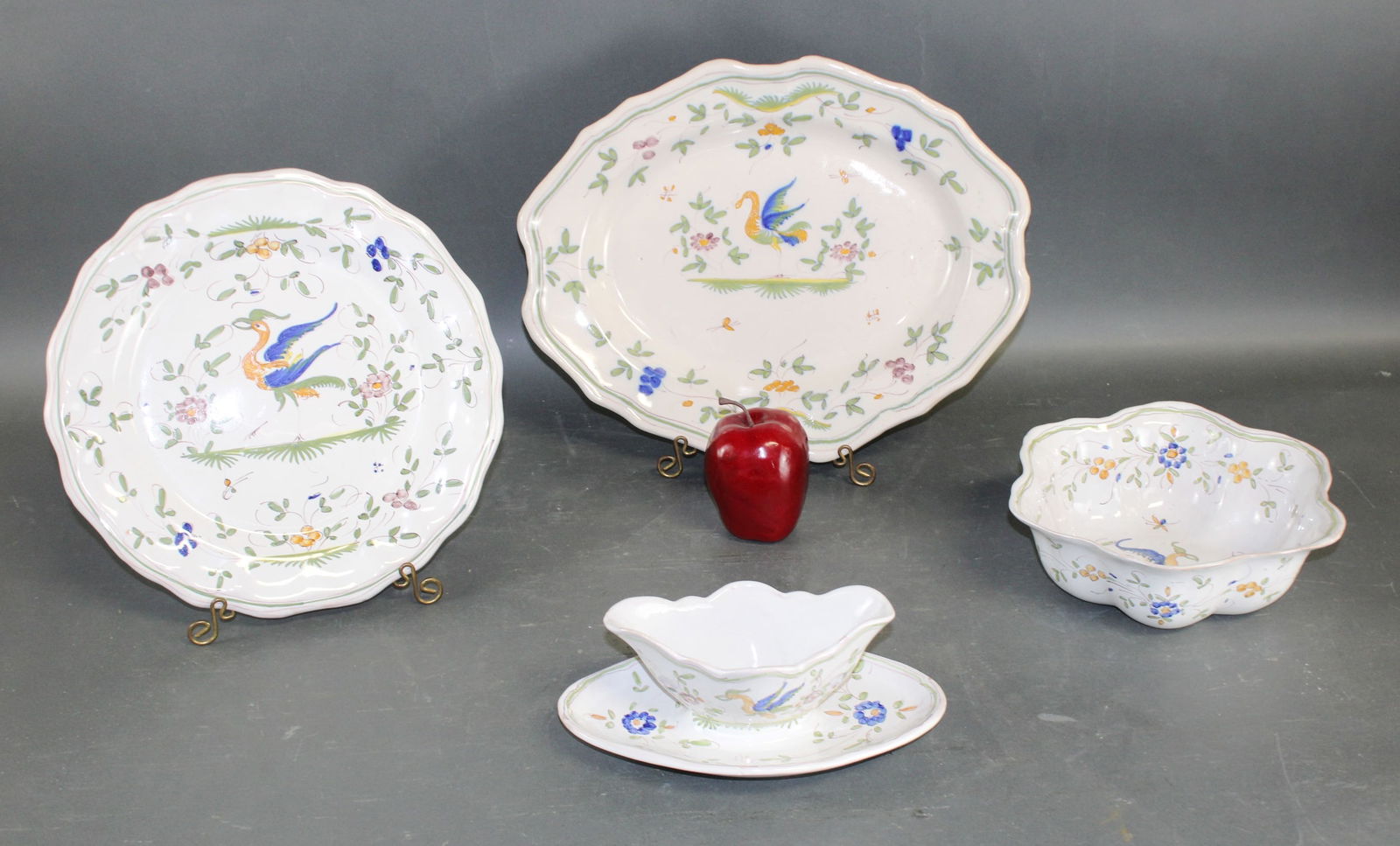Lot of 4 pieces of French Martre Tolosane faience (1 of 16)