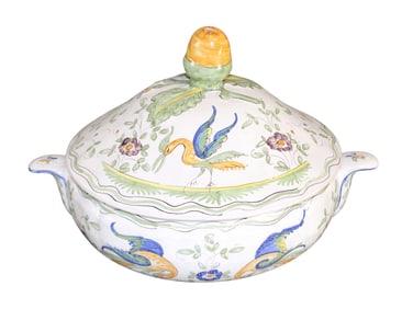 French Martre Tolosane Moustier lidded tureen