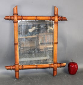 French faux bamboo framed mirror