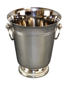 French silverplated champagne bucket with ring handles