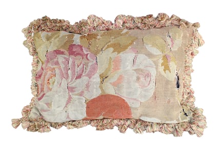 French Aubusson tapestry pillow