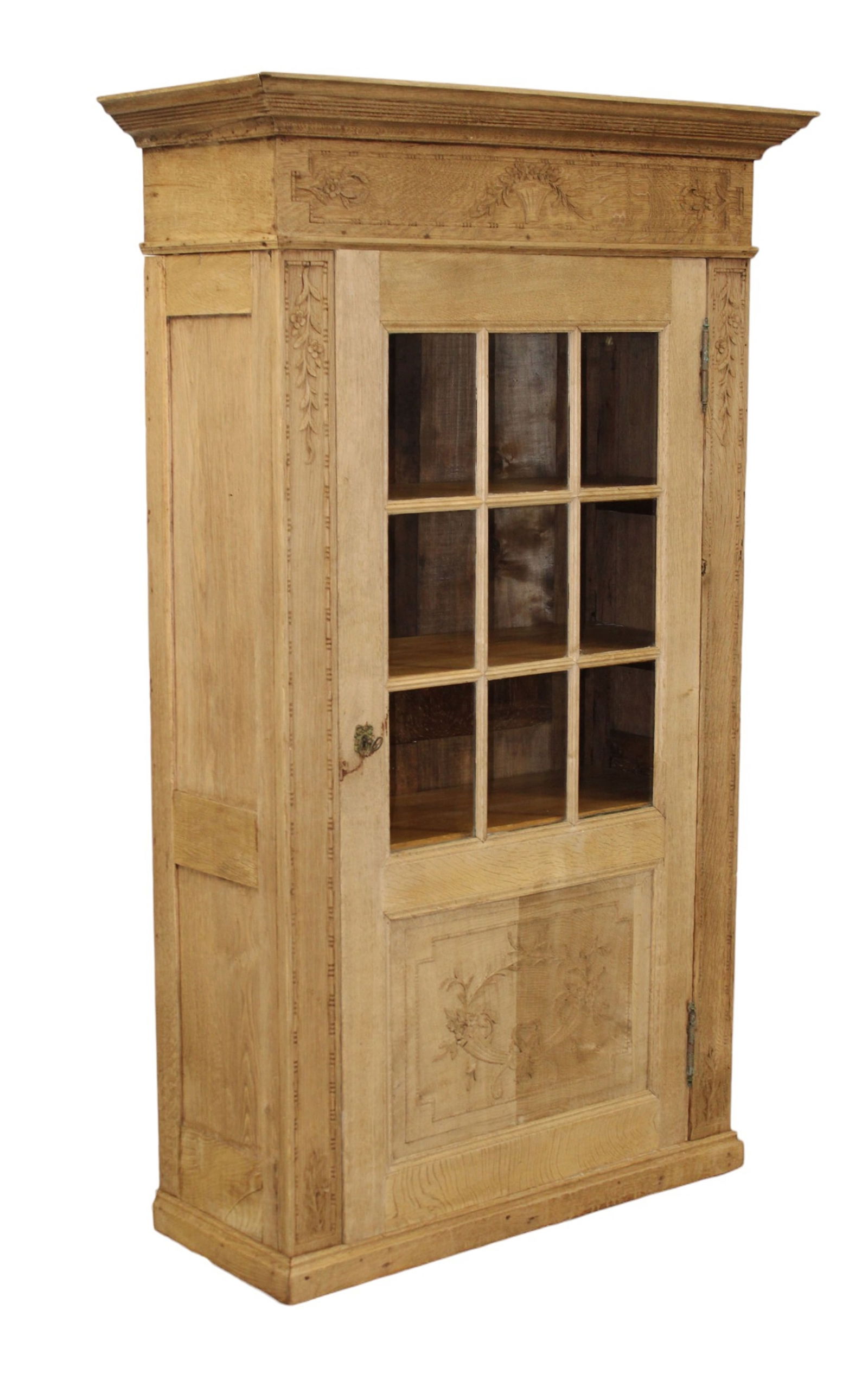French Louis XVI style bookcase with paned glass door (1 of 10)