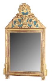 French Louis XVI gilt and painted mirror