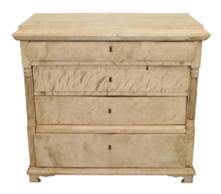 French Louis Philippe commode in bleached burl walnut
