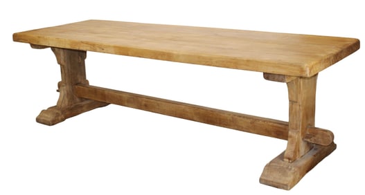 French trestle table in bleached oak