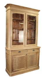 French Louis Philippe deux corps bookcase with upper glass doors