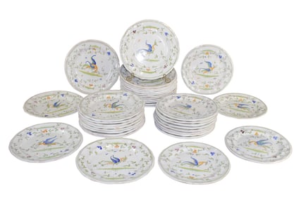 Lot of 36 pieces French Martre Tolosane faience