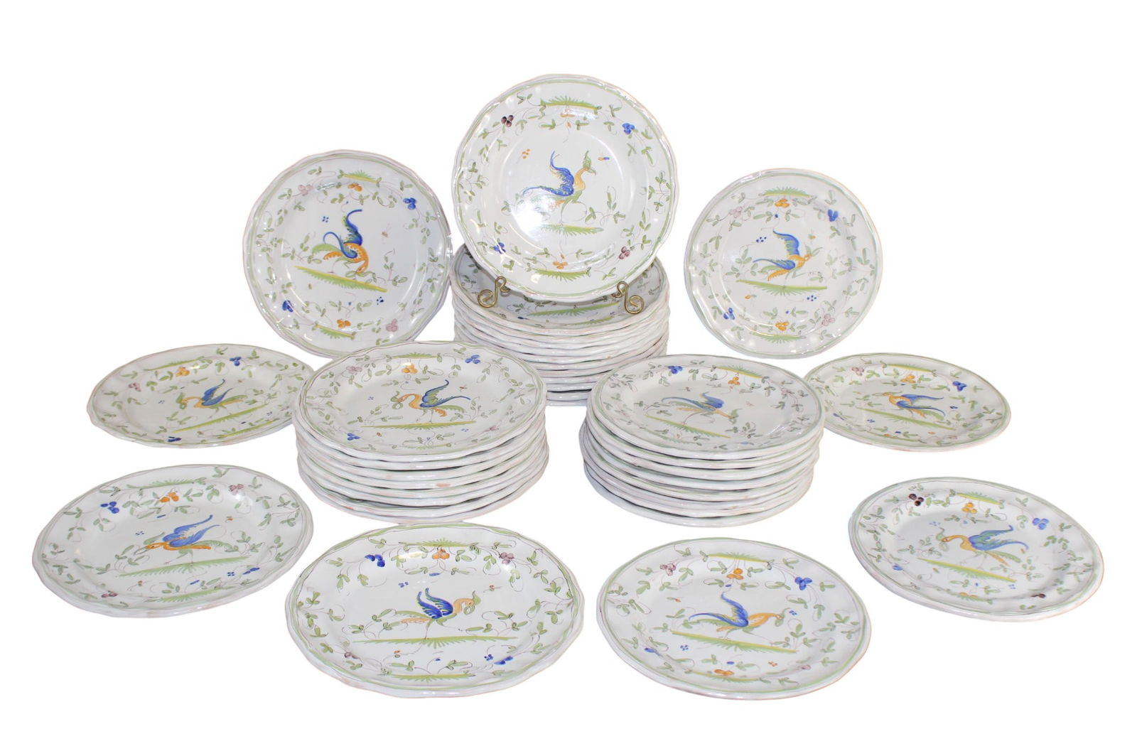 Lot of 36 pieces French Martre Tolosane faience (1 of 16)