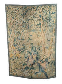 Flemish hand woven verdure tapestry
