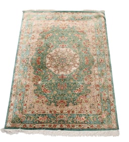 Fine silk rug, signed 6'9" x 4'9"