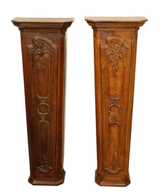 Pair of French Regency style tapered pedestals