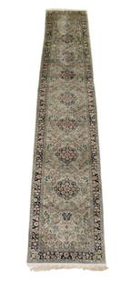Fine silk rug 8'9" x 2'6": Fine silk rug 8'9" x 2'6"