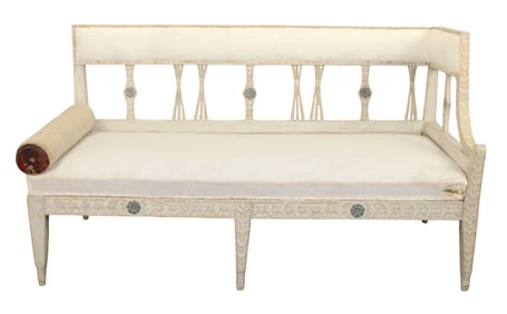 Rare Swedish Gustavian single arm bench