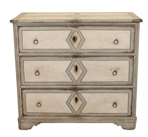 Italian 3 drawer painted commode