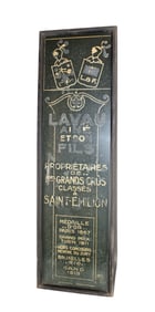 French Lavau Aine vineyard reverse painted glass trophy