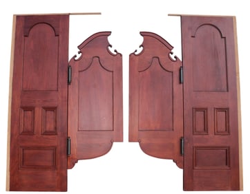 Pair of solid mahogany swinging saloon doors