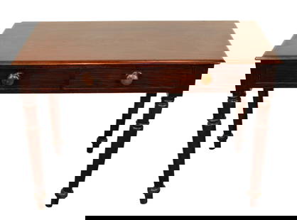 English mahogany bureau plat desk with drawers: English mahogany bureau plat desk with drawers. Early 20th century. 28 1/4"h x 41 1/2"w x 21 1/4"d