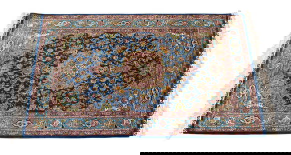Fine silk rug 5'2" x 3'3": Fine silk rug 5'2" x 3'3"