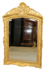 French gold leaf mirror with floral garland