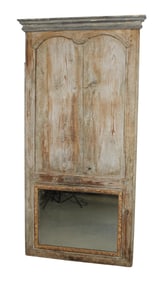 French trumeau mirror with weathered finish