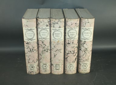 Lot of 5 Italian faux book file folio boxes