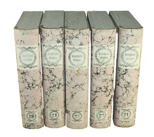 Lot of 5 Italian faux book file folio boxes