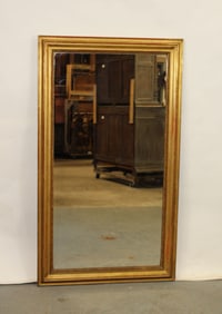 French Louis Philippe gold leaf rectangular framed mirror