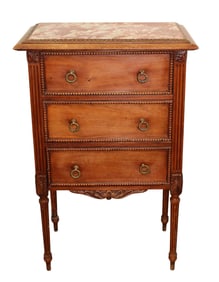 French Louis XVI marble top petite commode