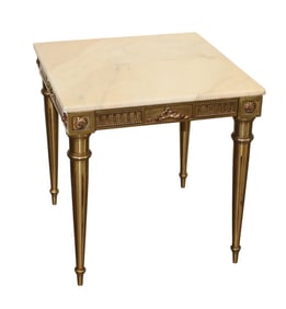French Louis XVI style bronze side table with onyx top
