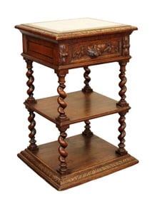 French Louis XIII carved oak chevet
