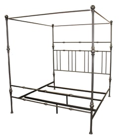 After Giacometti king size iron canopy bed