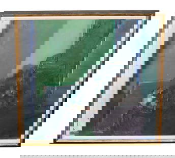 Graphic Abstract oil on canvas painting: Graphic Abstract oil on canvas painting. 44 1/2"h x 47"w. sight size 38"h x 41 1/2"w