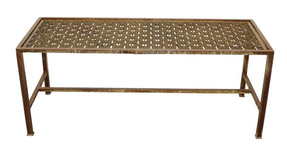 Bronze panel mounted as coffee table: Bronze panel mounted as coffee table. 19th century panel, later mounted as coffee table. 19"h x 46 3/4"w x 18"d