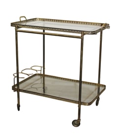 French brass and glass bar cart