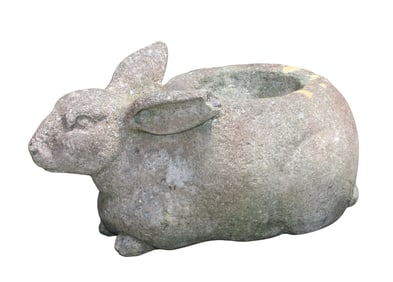 Cast garden concrete rabbit planter