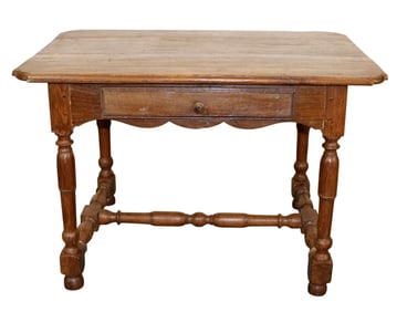 French Provincial bureau plat desk in oak