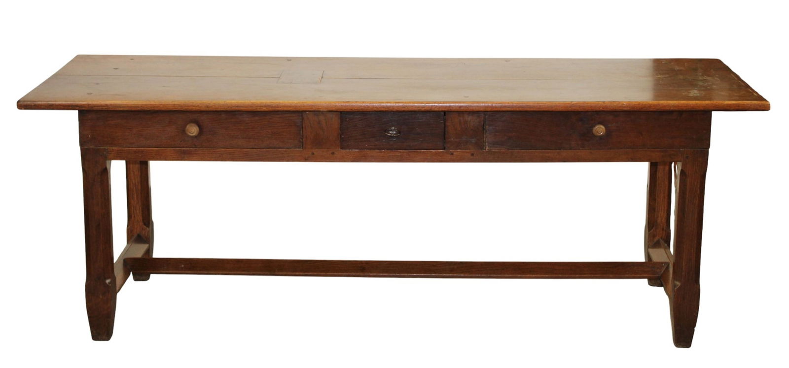 French farmhouse table in oak with slides (1 of 10)