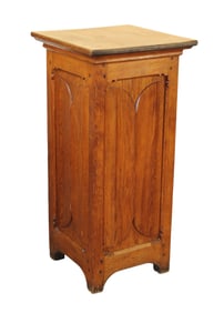 French 4 sided pedestal in oak with linenfold panels
