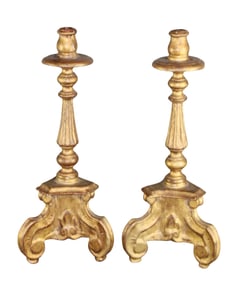 Pair of French giltwood candle sticks