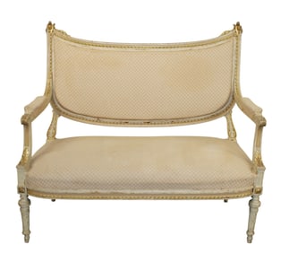 French Louis XV style painted settee