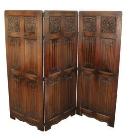 Gothic Revival 3-panel screen